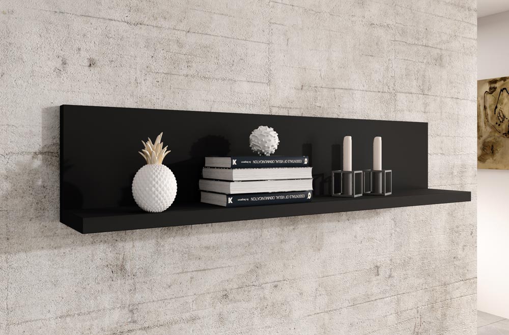 Mensola moderna, finitura nero opaco