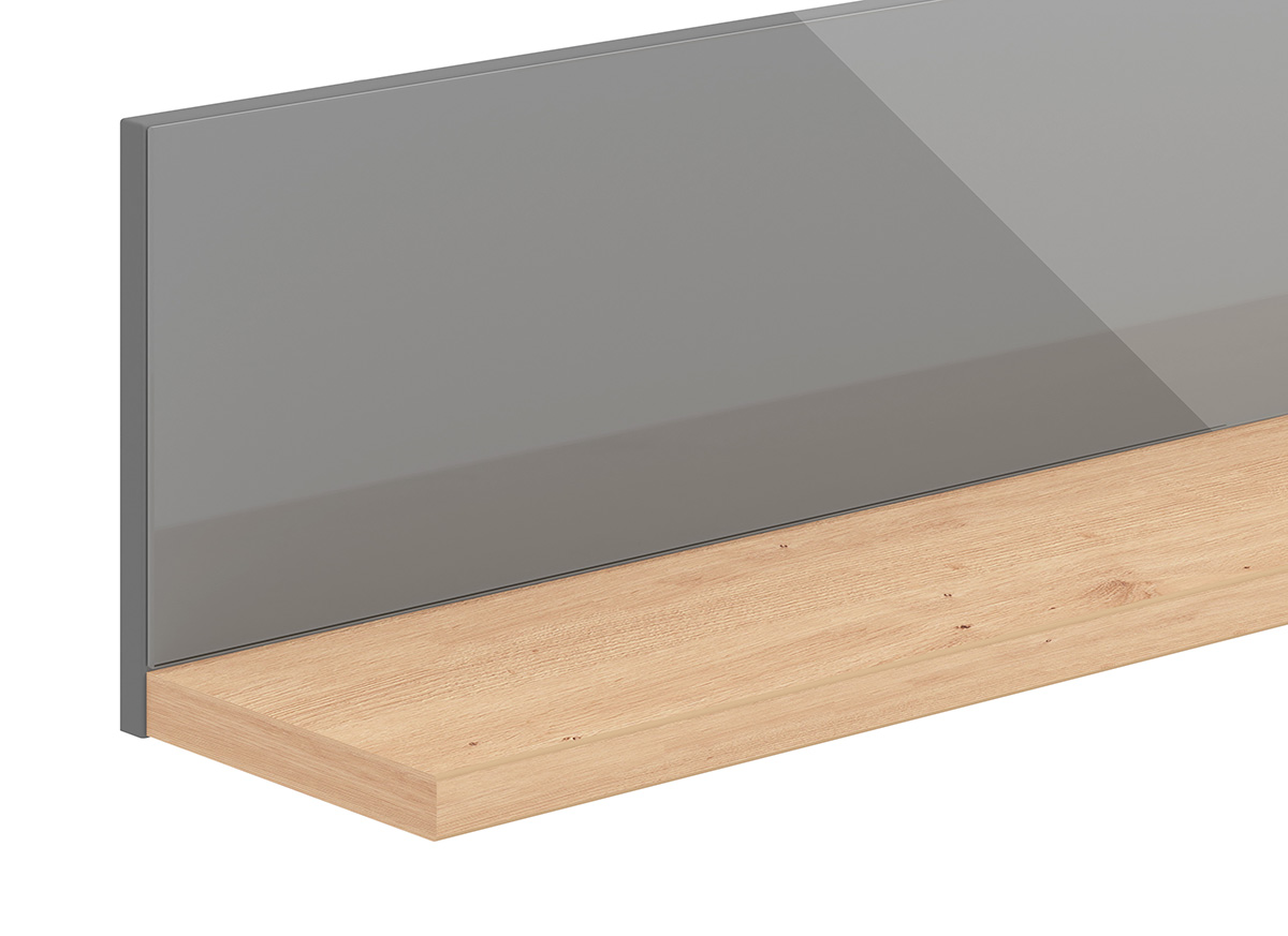 Mensola rovere e grigia, design moderno