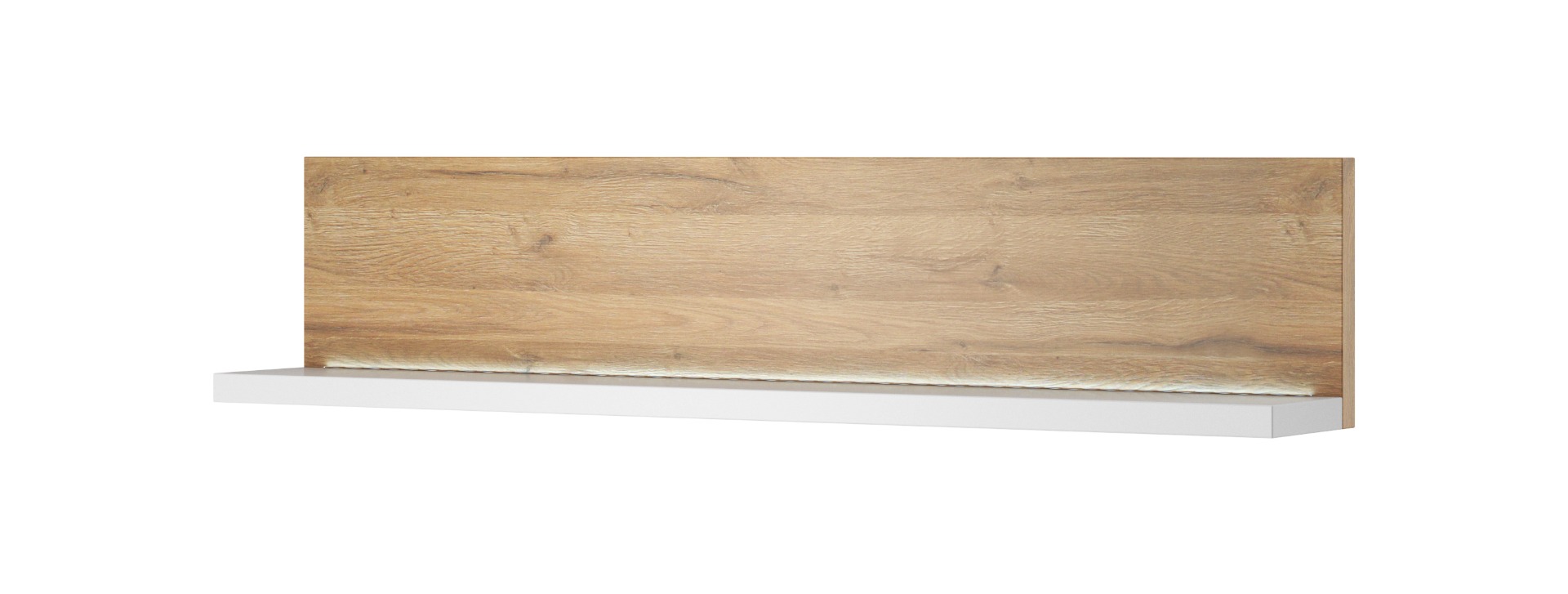 Mensola L.150 cm, finitura rovere rustico e bianco opaco