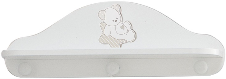 Culla Orsetto con decorazione e ruote, finitura Bianco