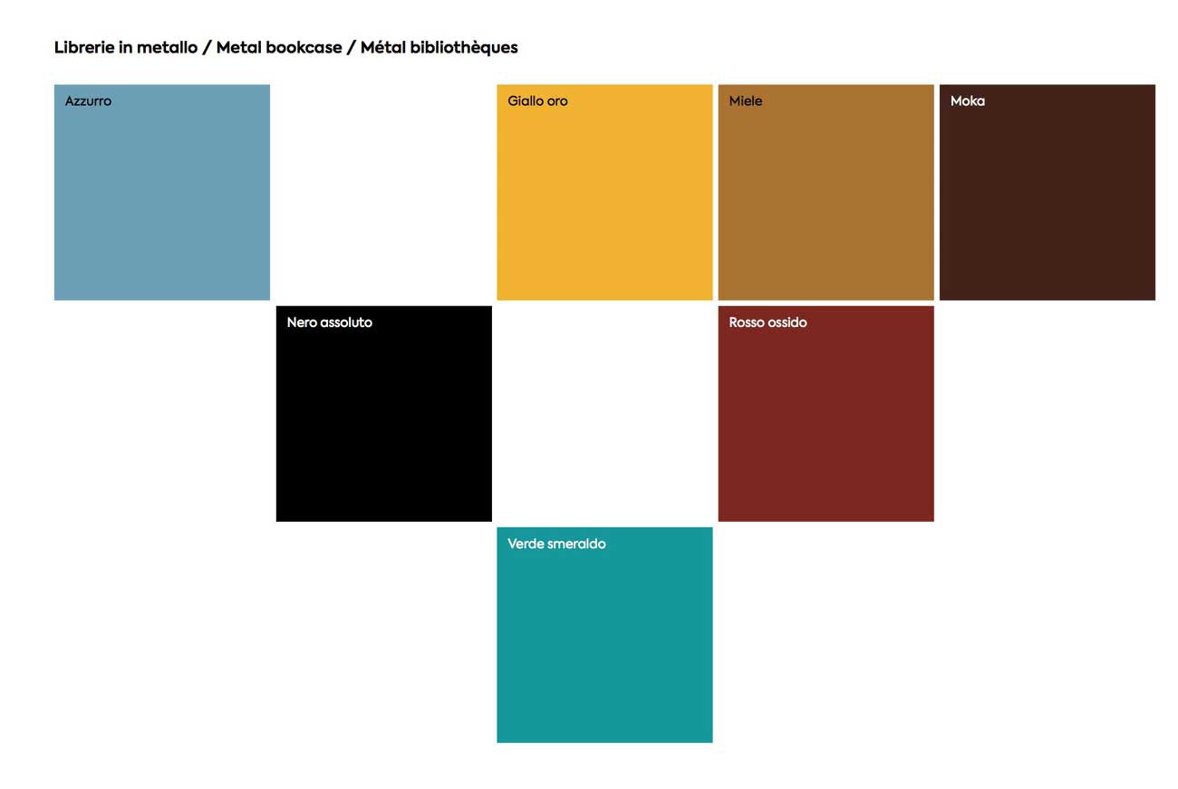 Parete attrezzata di alta qualità in finitura Grigio seta, Miele, Quercia e Rosso ossido