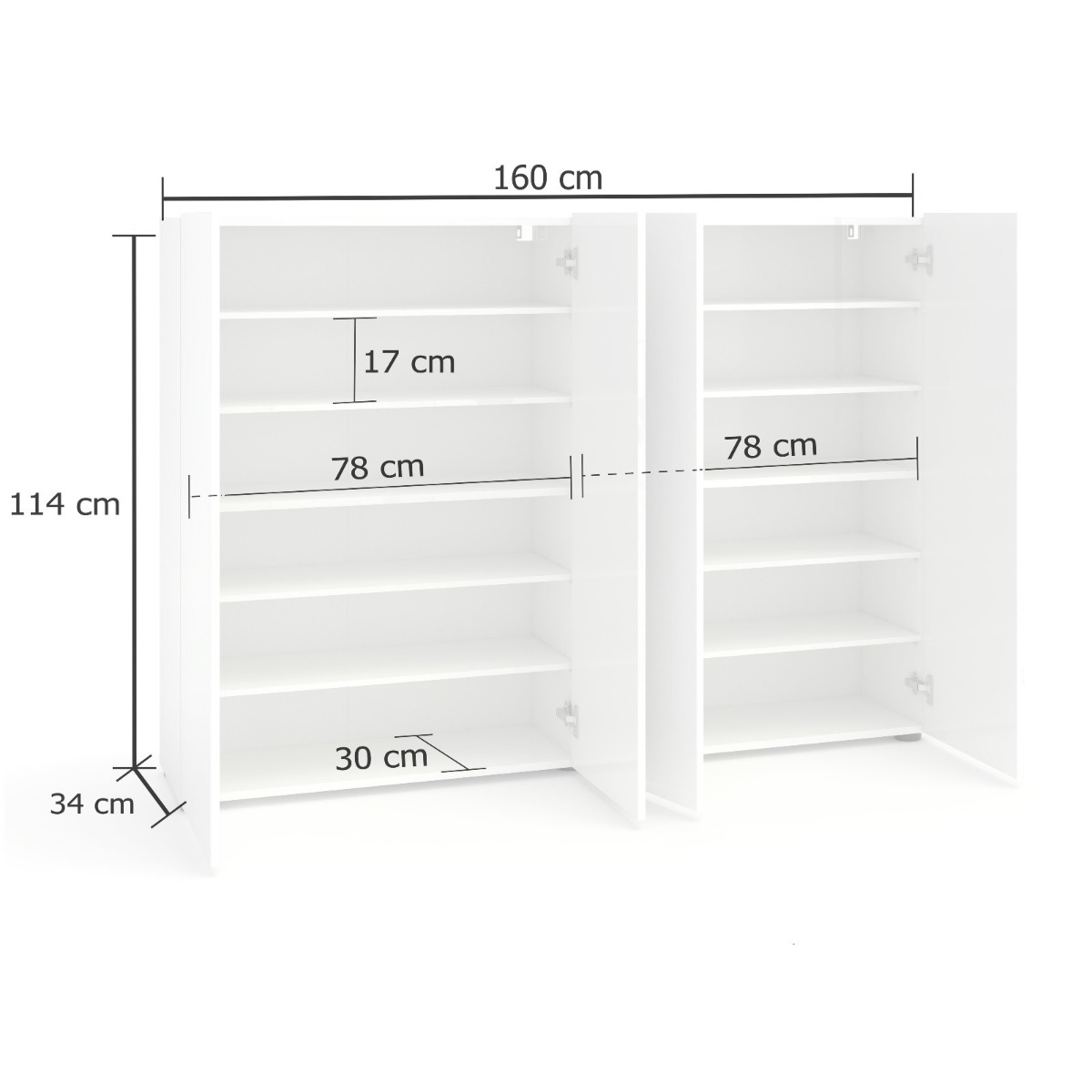 Scarpiera moderna 4 ante