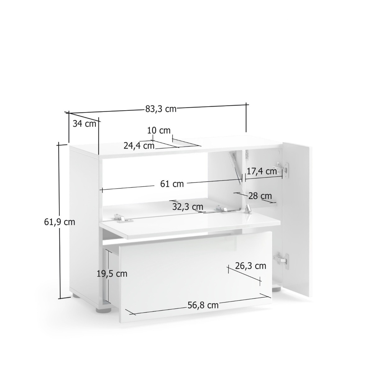 bagno a terra bianco lucido 