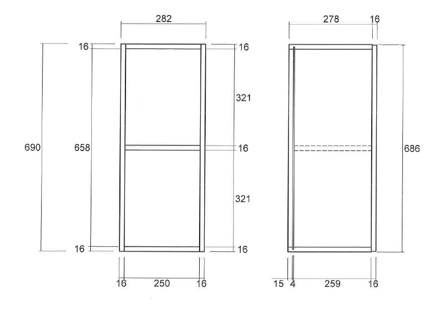 Pensile verticale L.29 cm stretto ad un'anta, disponibile in diverse finiture, Made in Italy