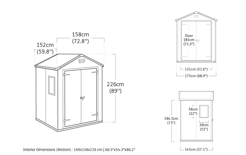 Casetta da esterno Beige, medie dimensioni, Magnolia