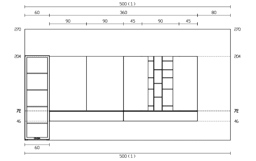 parete sospesa grigia scura