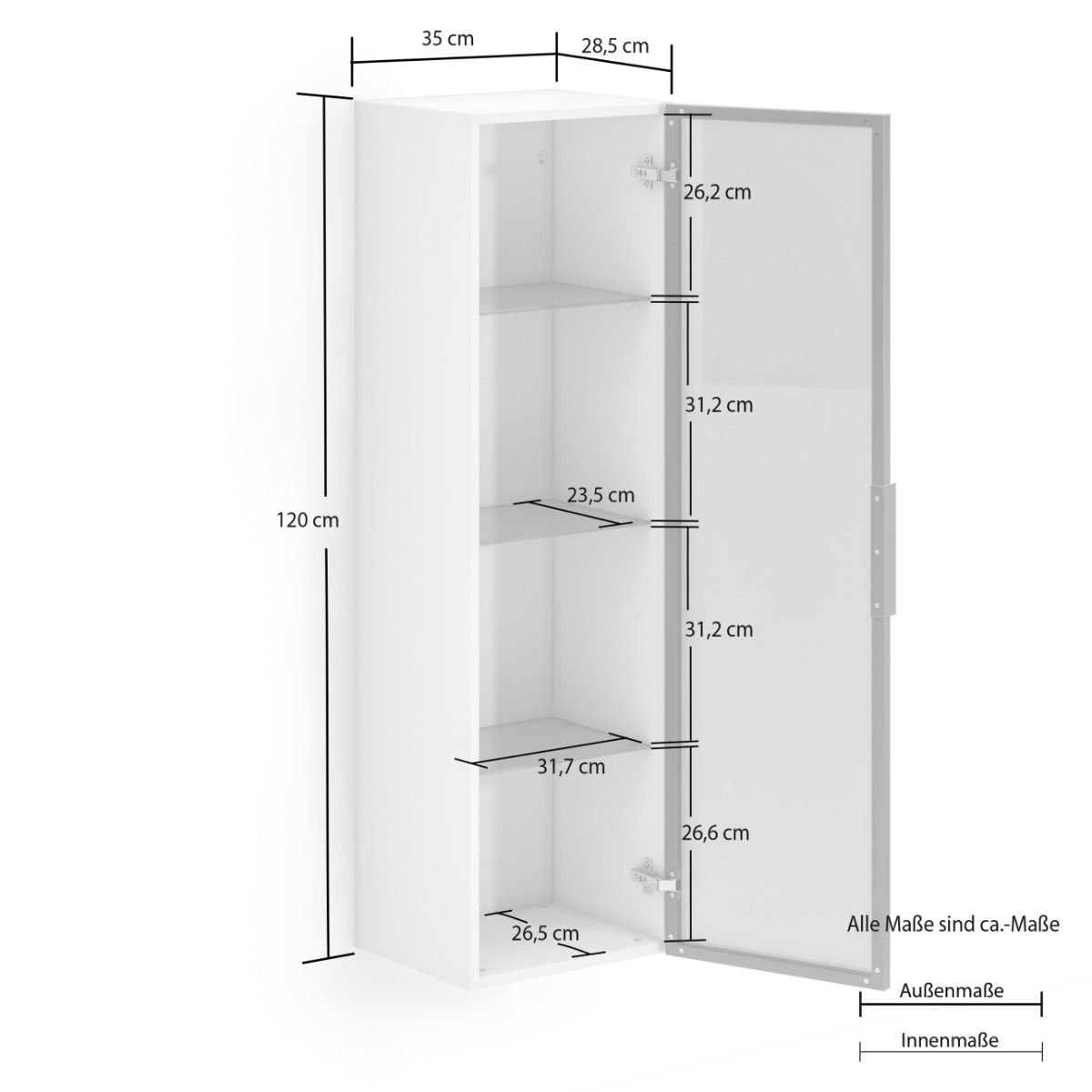 Pensile verticale appeso, finitura Bianco lucido 