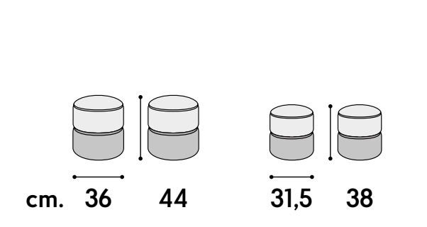 coppia di pouf in velluto