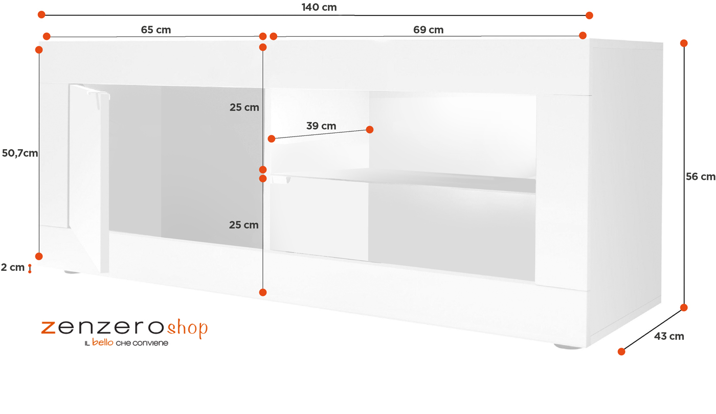 Sala completa composta da vetrina, porta TV e madia alta effetto Maro Nero