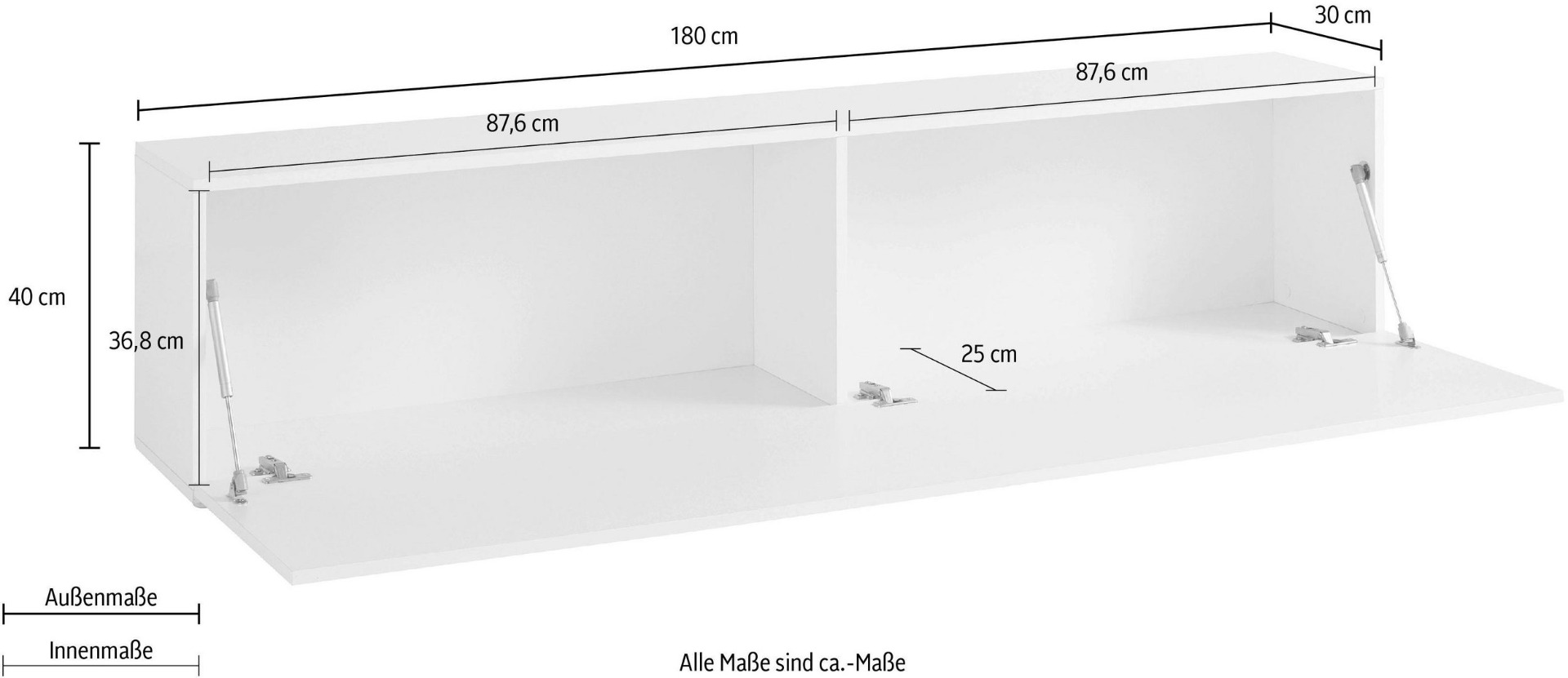 Base TV anta a ribalta, finitura Antracite 