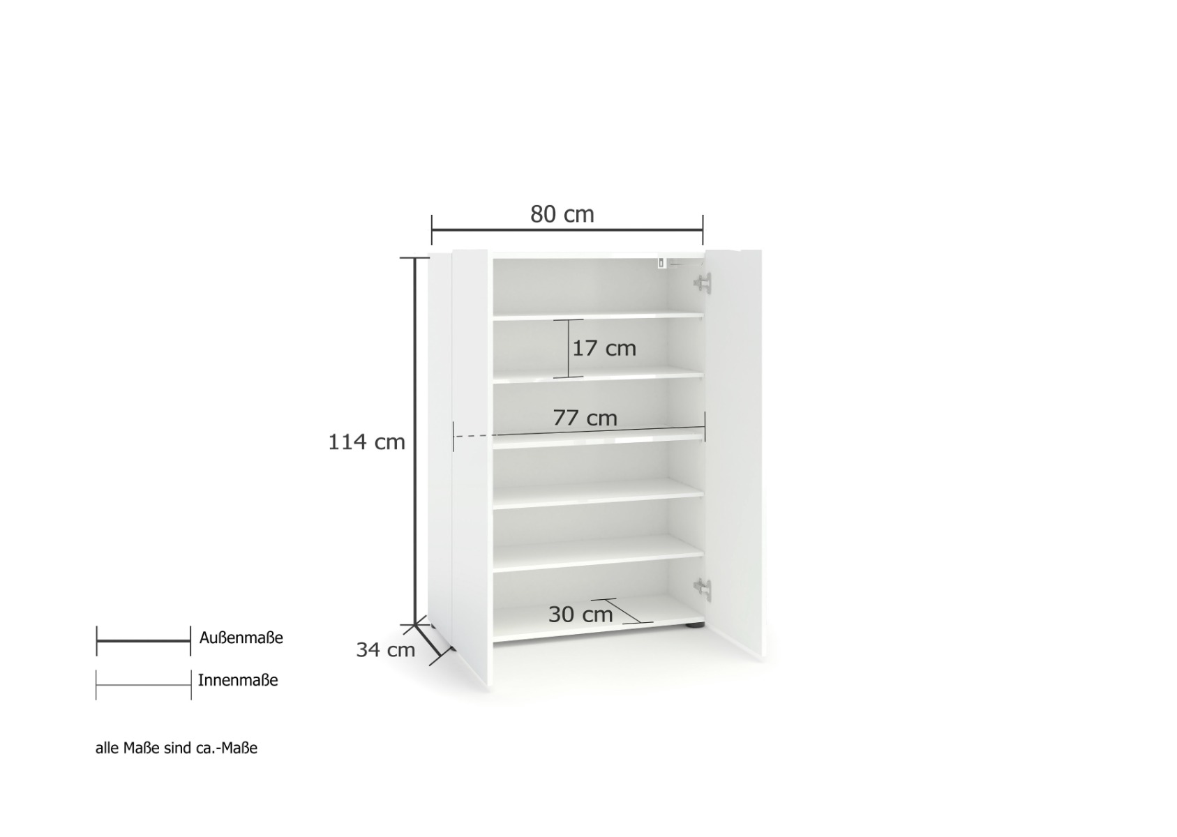 Scarpiera alta a 2 ante Bianco lucido