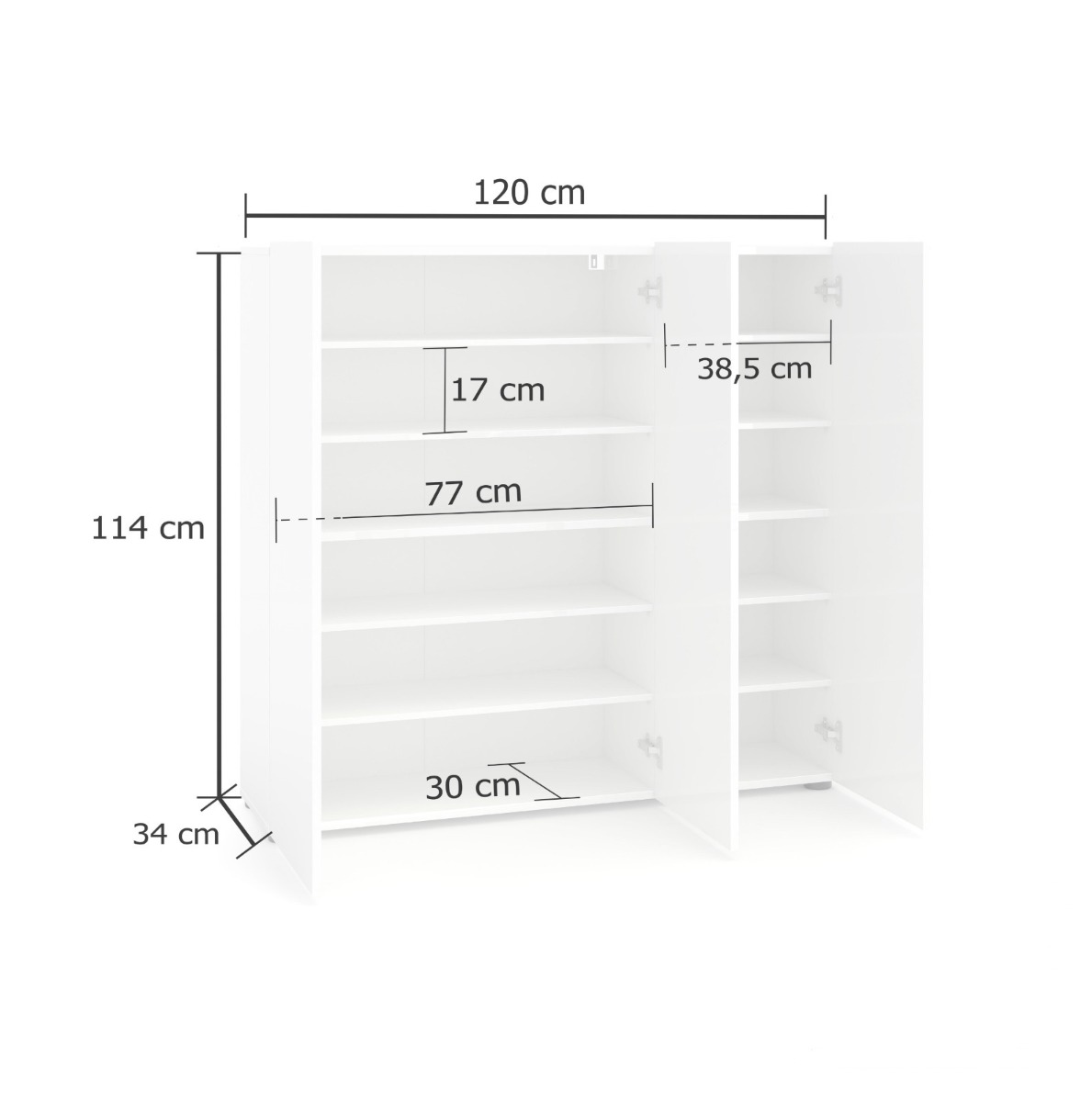 Scarpiera 3 ante finitura Antracite Lucido