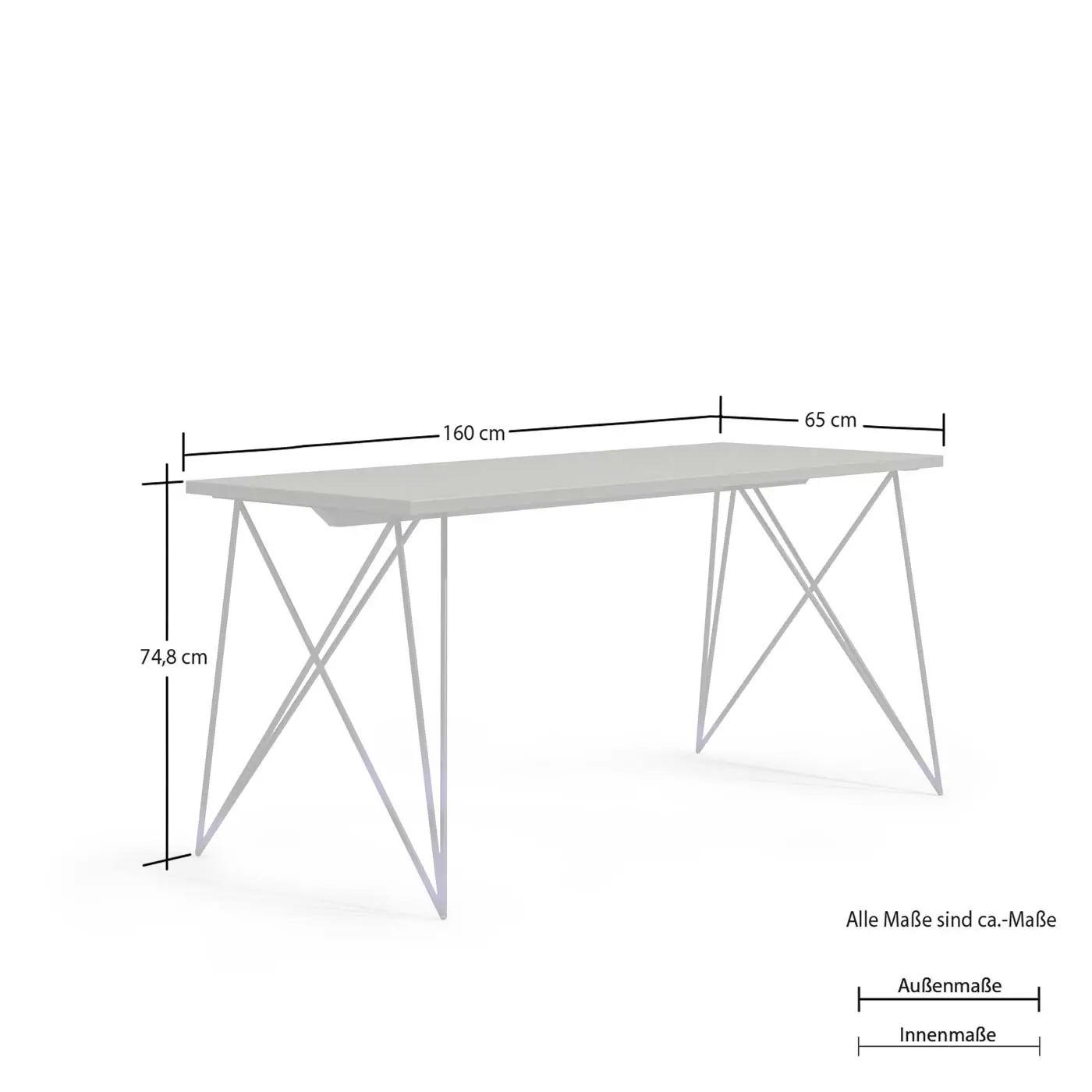 Scrivania Grigio laccato