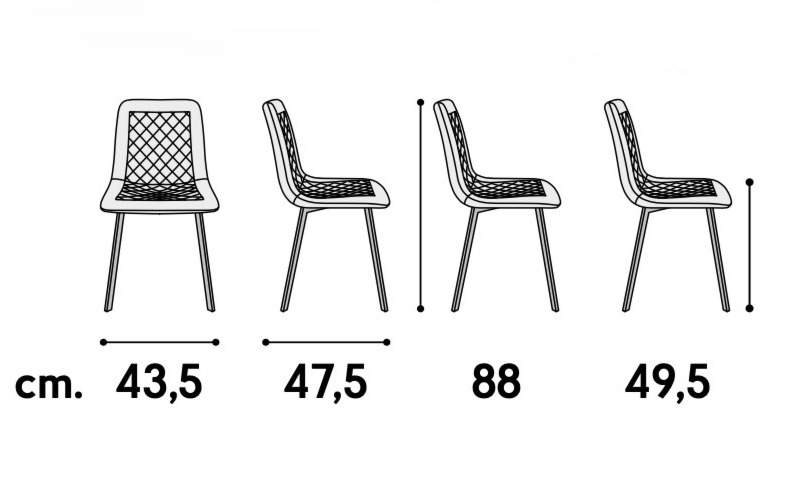 nuova sedia rombi verdi