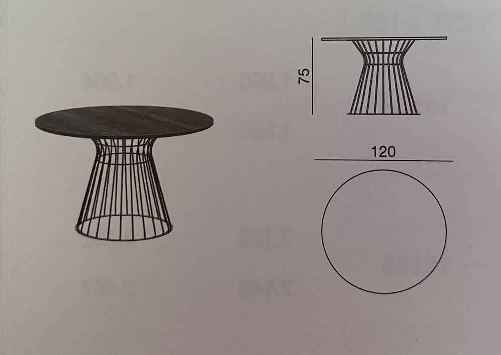 Tavolo tondo di design con struttura in finitura antracite 