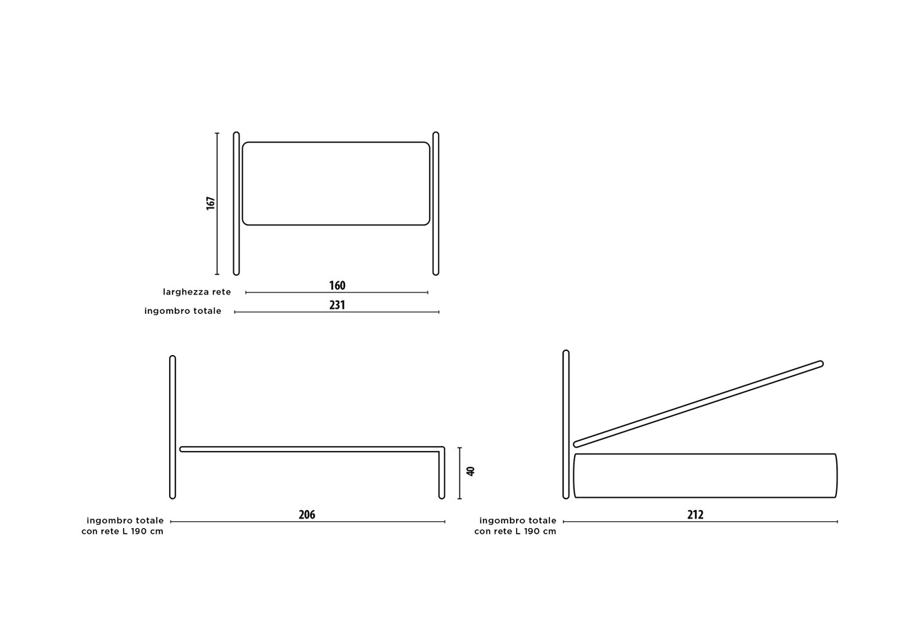 Letto in ferro matrimoniale, Marrone anticato Oro