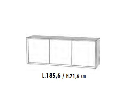 Credenza Moderna, Madia di Design, 3 ante, Teak e Calce