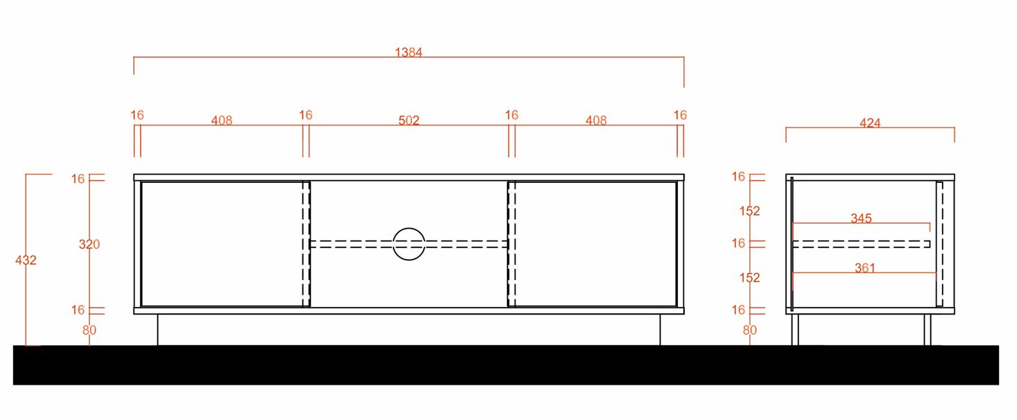 Economico Porta TV effetto Marmo Nero di Carrara