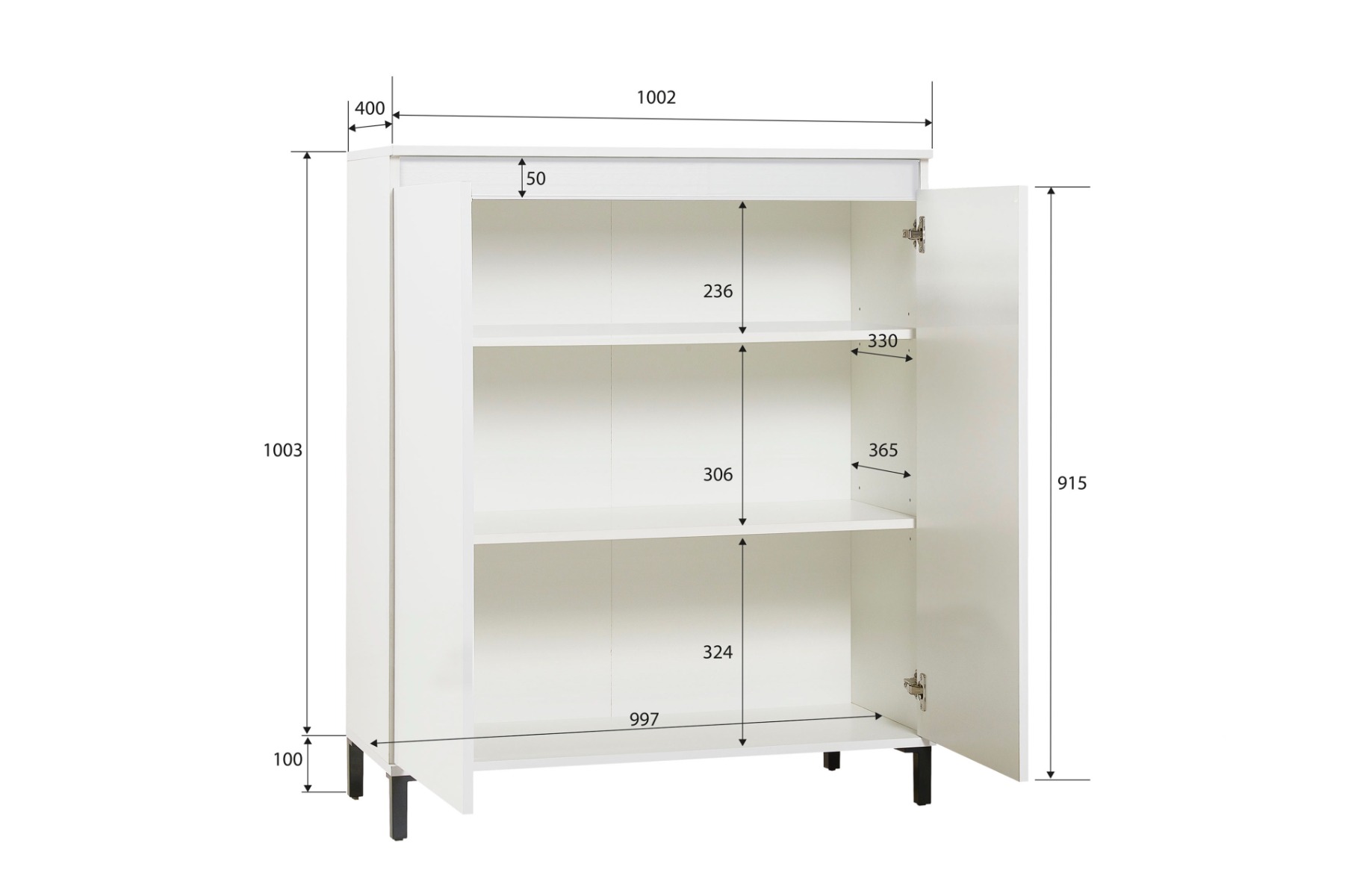 Madia alta 2 ante colore Bianco Lucido