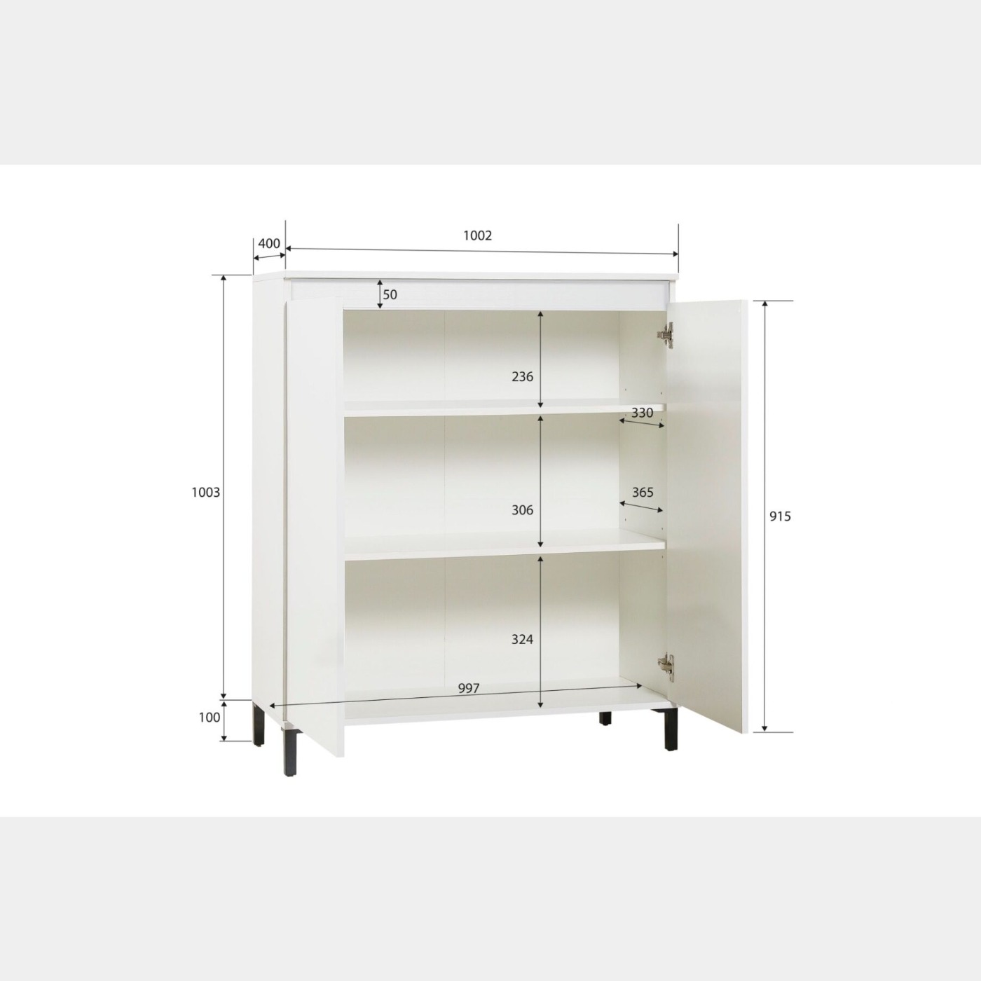 Madia colore Bianco Lucido con dettaglio colorato