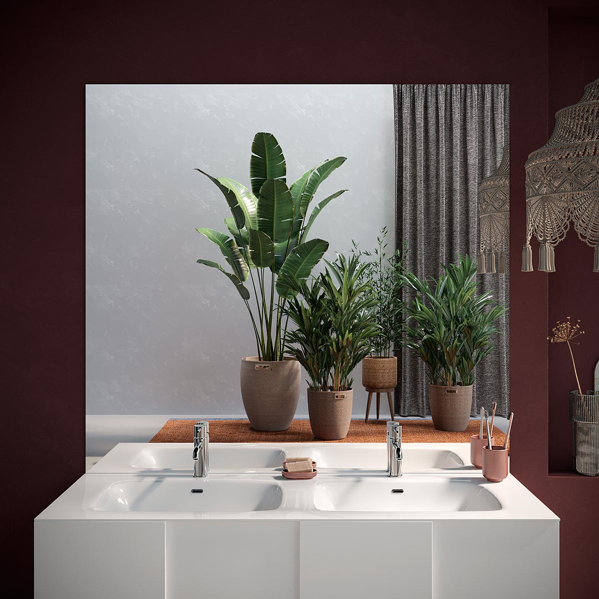 mobile a terra bianco per bagno