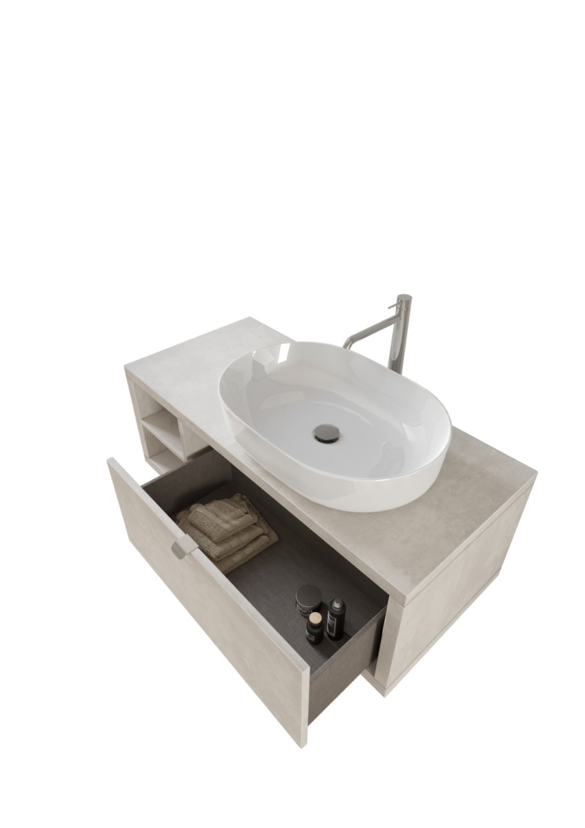 Mobile bagno con cassetto e ripiano L.110, Niagara 40