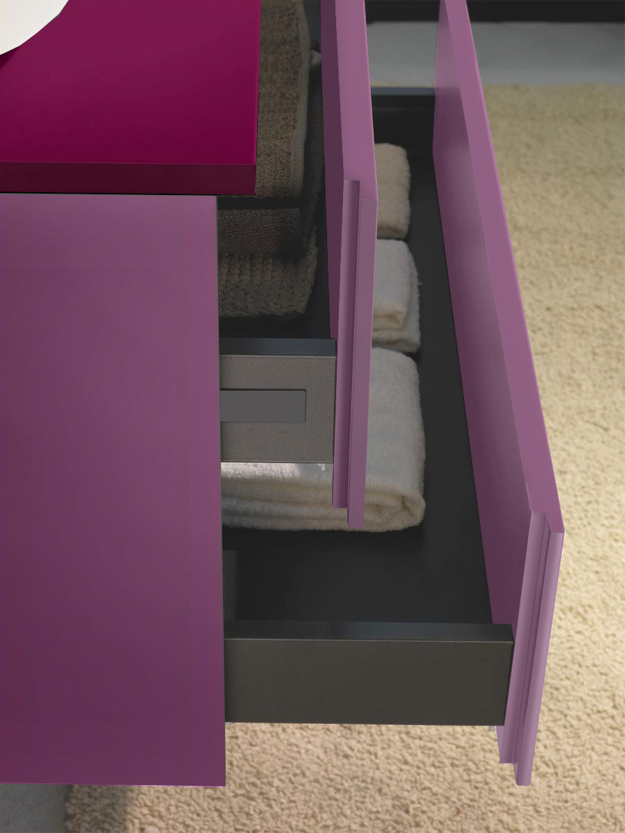 Mobile bagno Lilla sospeso con due cassetti