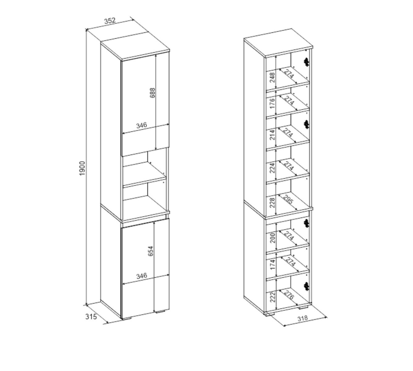 Moderno Mobile da bagno finitura Bianco lucido con specchio