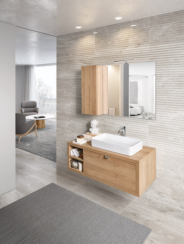 Mobile da bagno sospeso con un cassetto Niagara 1