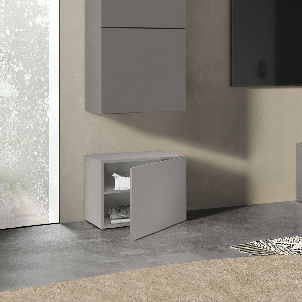 Cubo a terra finitura Gesso, Made in Italy Zenzero Shop