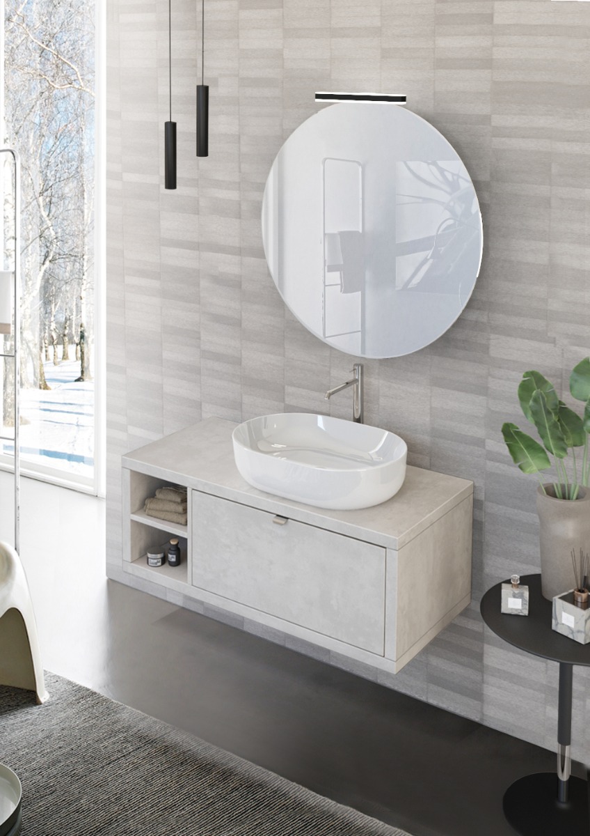 Mobile bagno con cassetto e ripiano L.110, Niagara 40