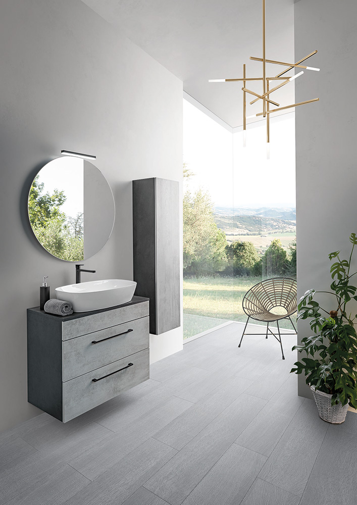 Mobile sospeso da bagno con 2 cassetti, Jog 3 Bis