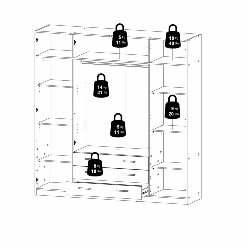 armadio con ripiano interno 