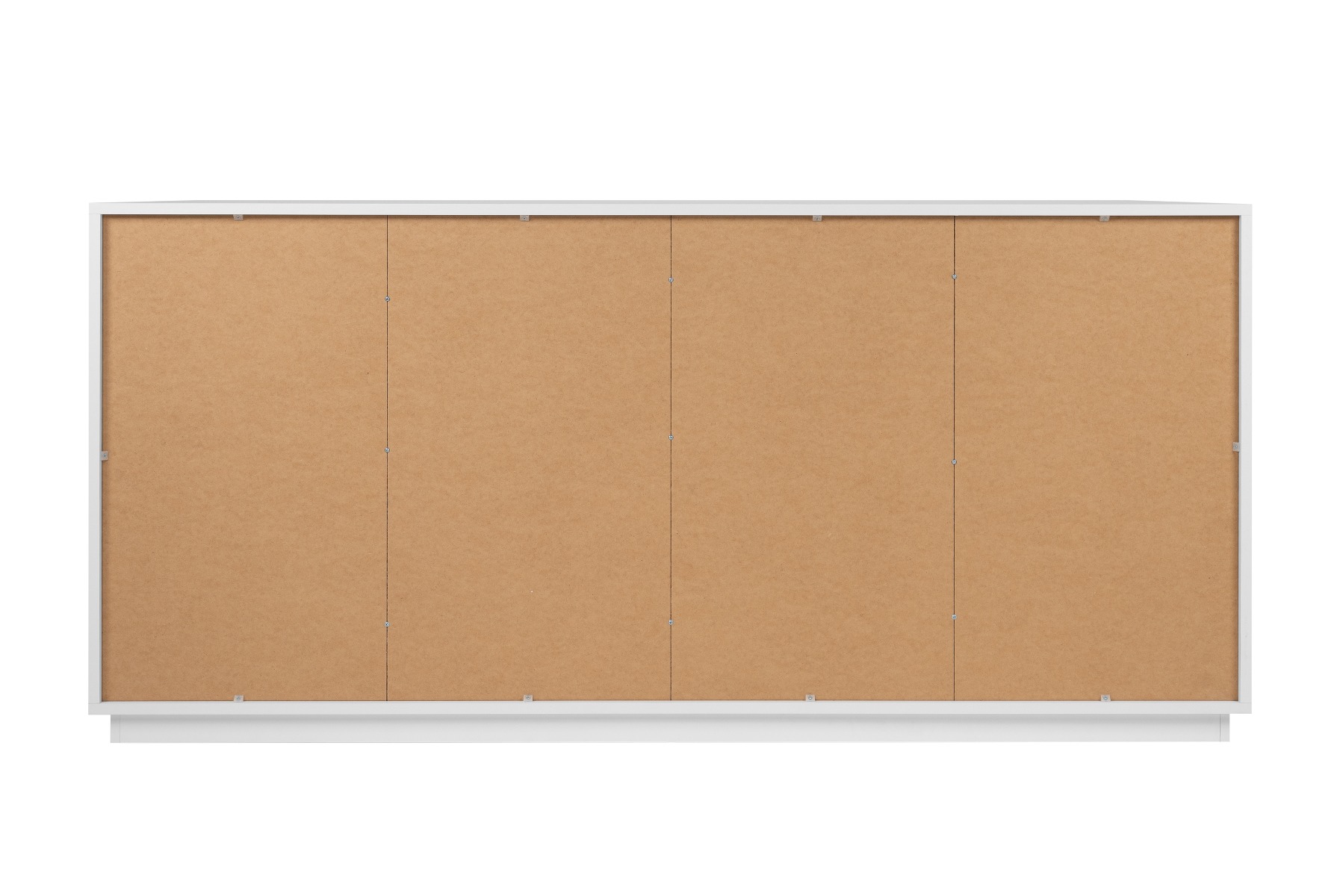 Credenza  Kara bianca 4 ante 2 cassetti con frontali effetto Rafia bianca