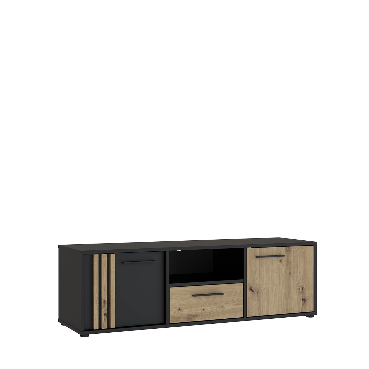 porta tv rovere e nero