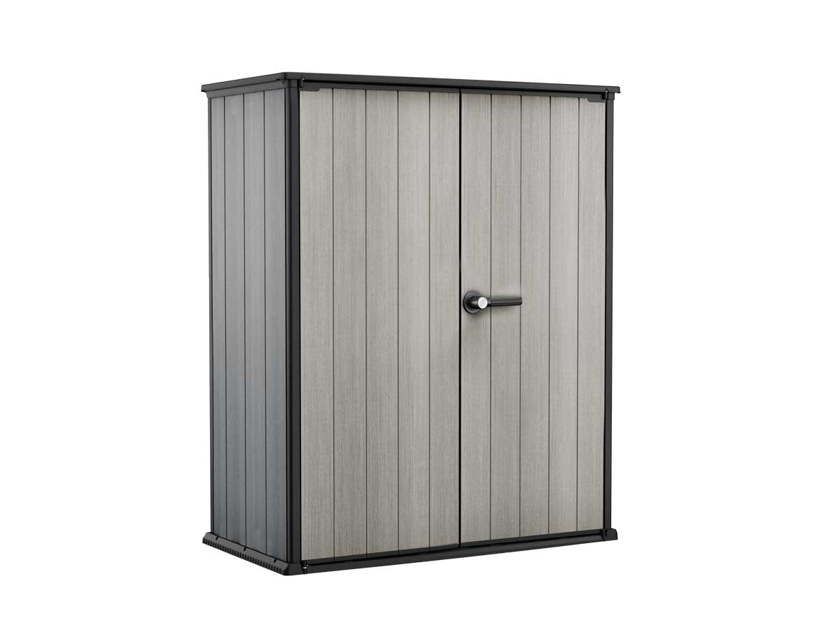 Baule da esterno Quercia, porta attrezzi per giardino, capacità 1400L