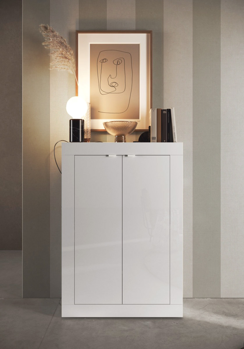 madia bianco lucido per ingressi moderna