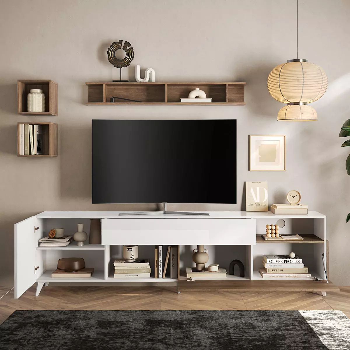 porta tv grande bianco e mercure