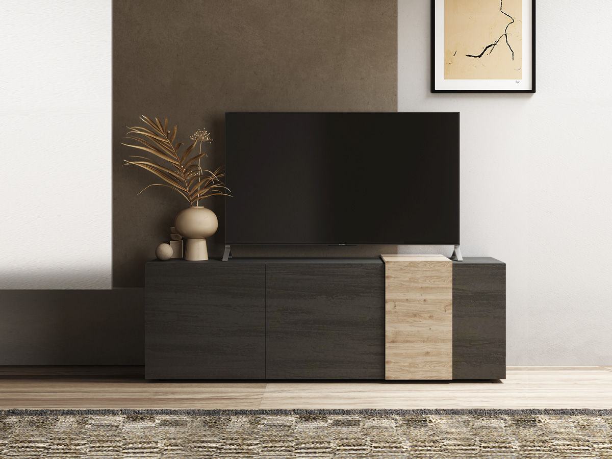 Mobili TV di design: mobile porta TV, 3 ante Titanio e Kadiz