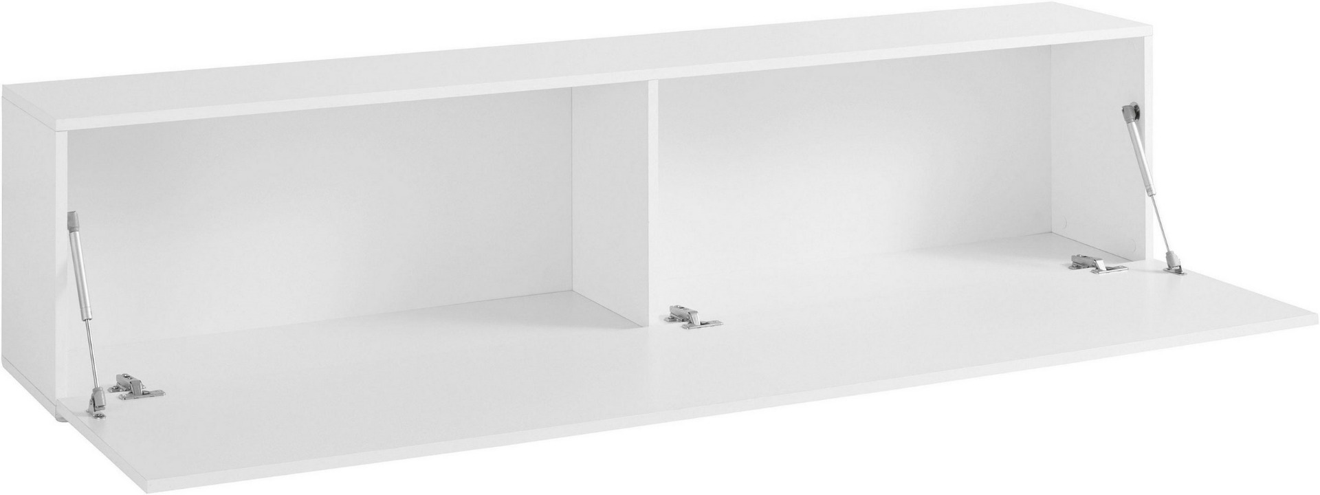 Base TV sospesa anta a ribalta, finitura bianca lucida