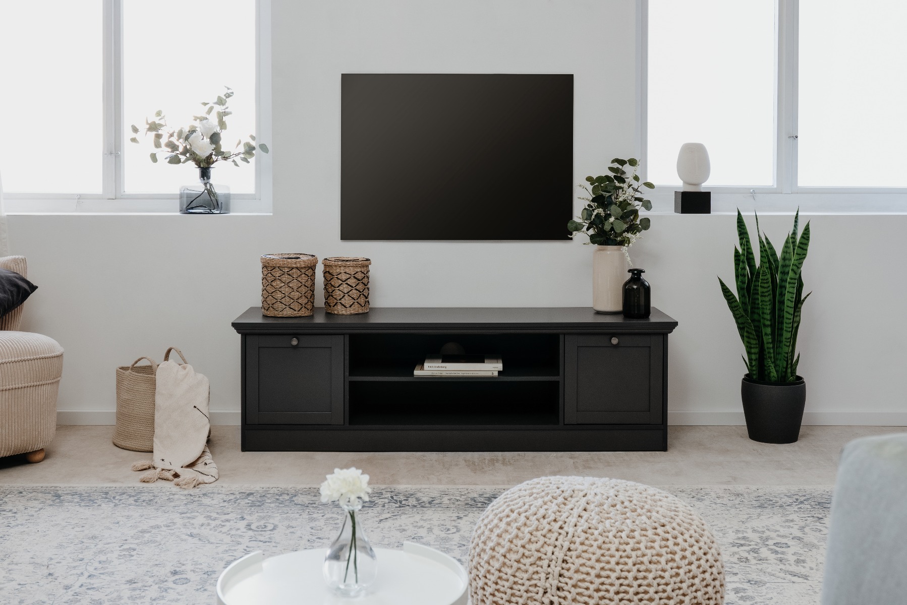 Mobile porta tv Grigio antracite, 2 ante ed un ripiano