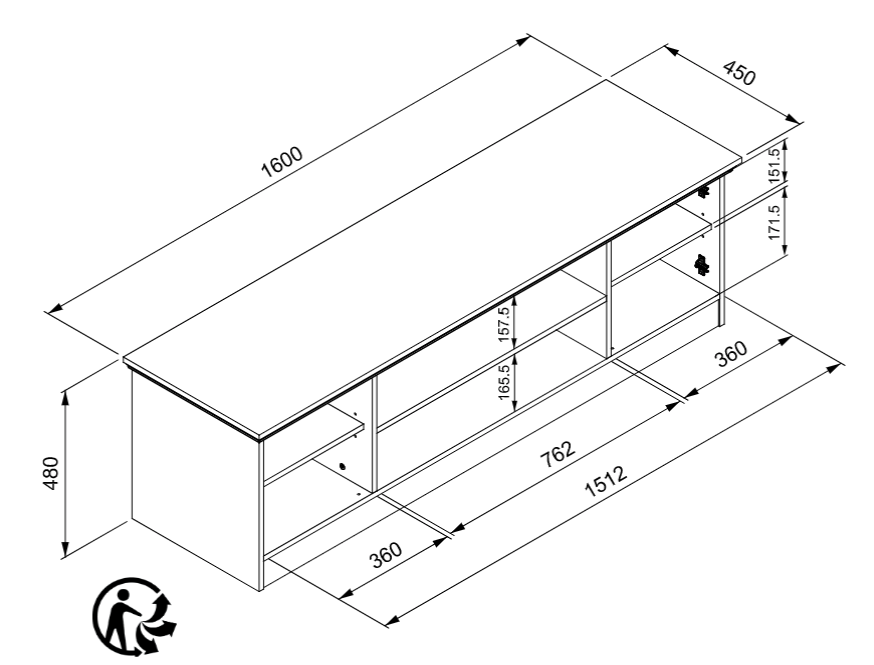 Mobile porta tv Grigio antracite, 2 ante ed un ripiano