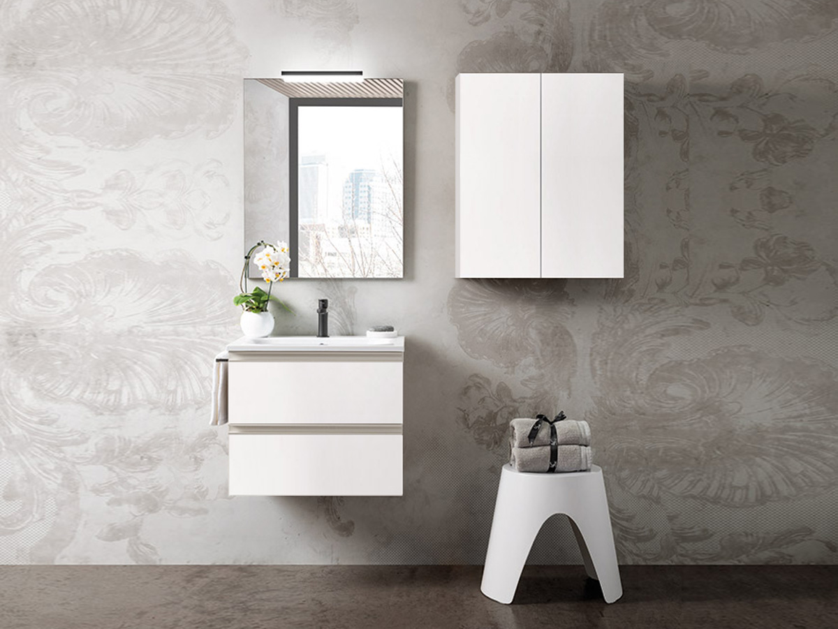 Mobiletto da bagno sospeso con lavabo integrato, Havasu 26