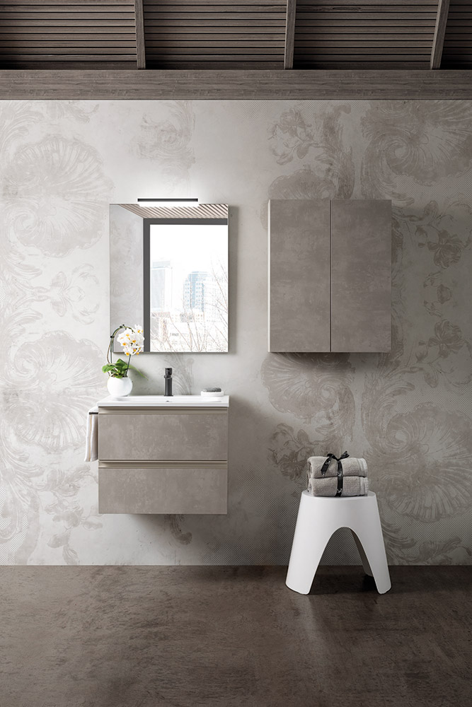 Mobiletto da bagno sospeso con lavabo integrato, Havasu 7