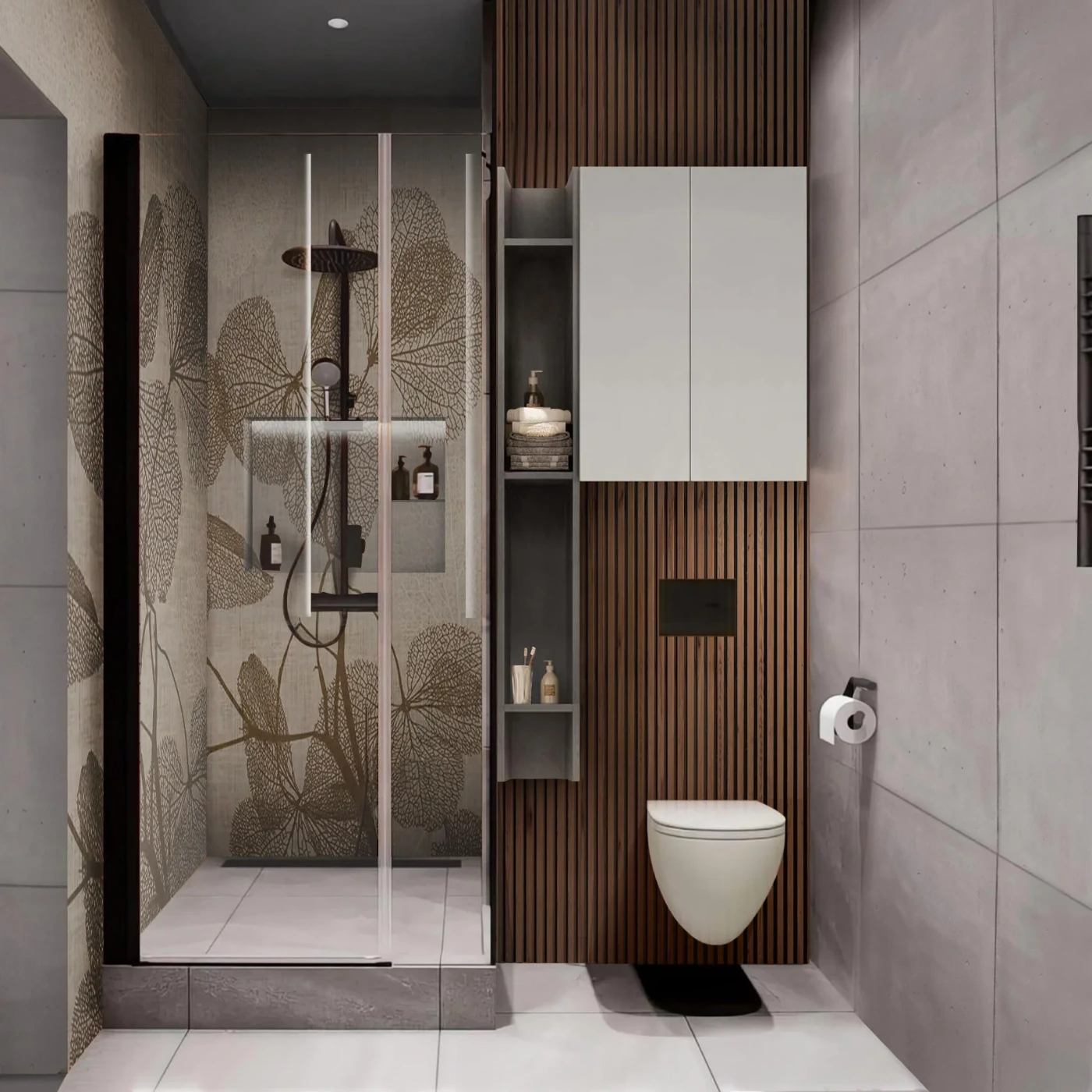 Composizione pensili bagno, Gesso e Piombo