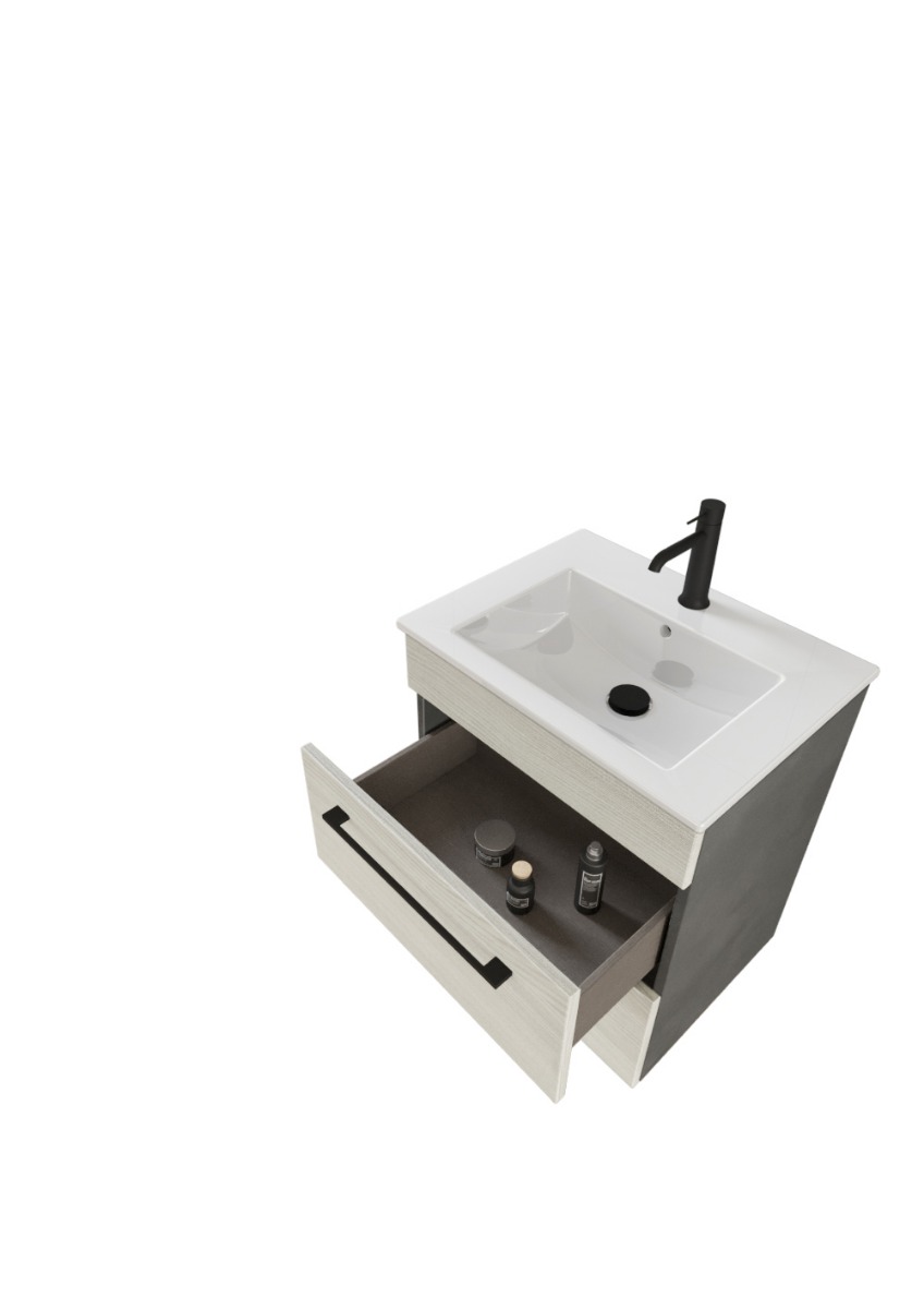Mobiletto bagno L.55 con lavabo, Jog 25