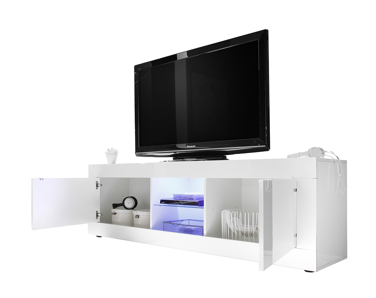 Mobile porta TV "Beta" Laccato Bianco Lucido 181x56