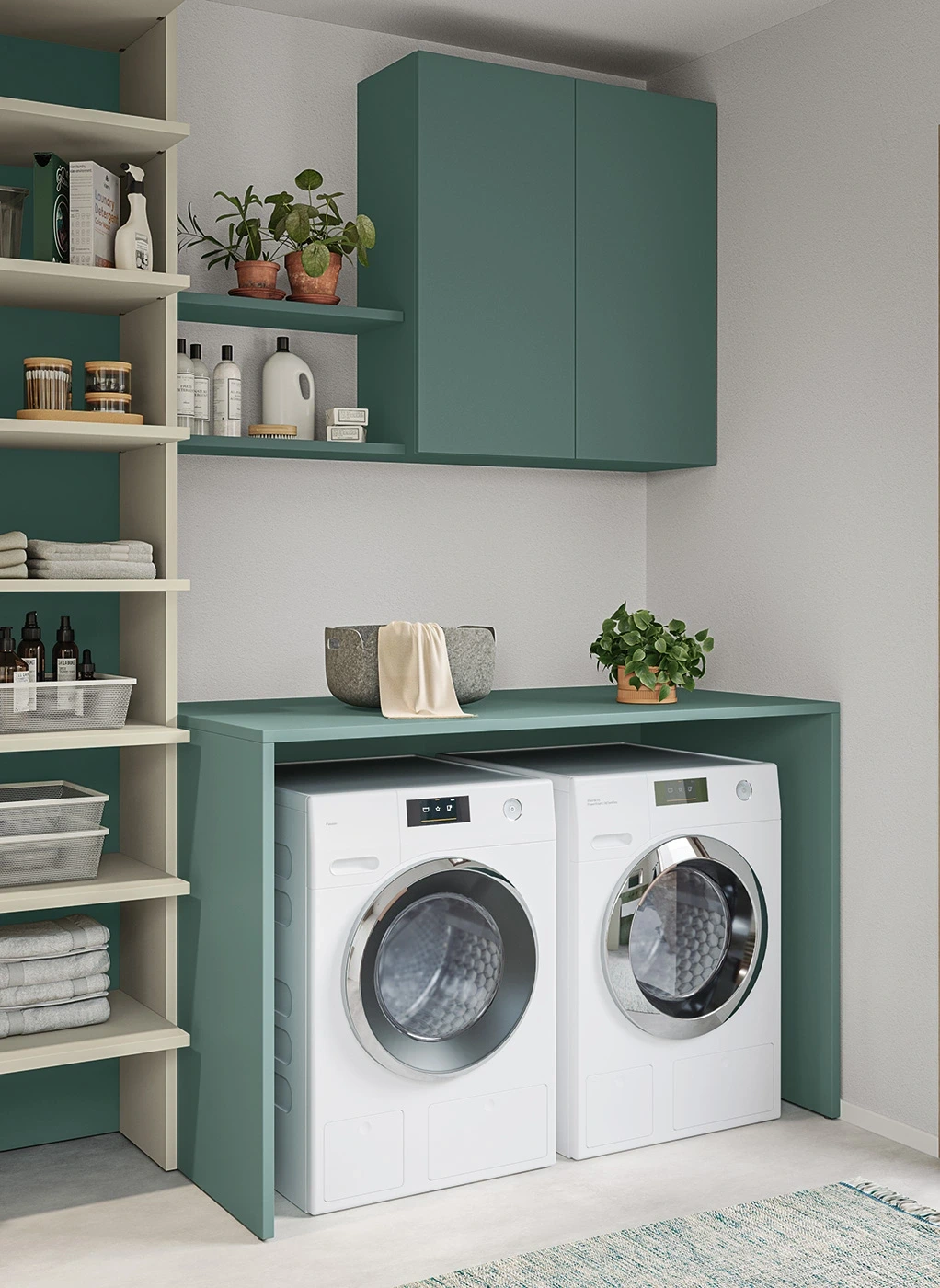 Coprilavatrice e asciugatrice a giorno, Verde alpi, L.130