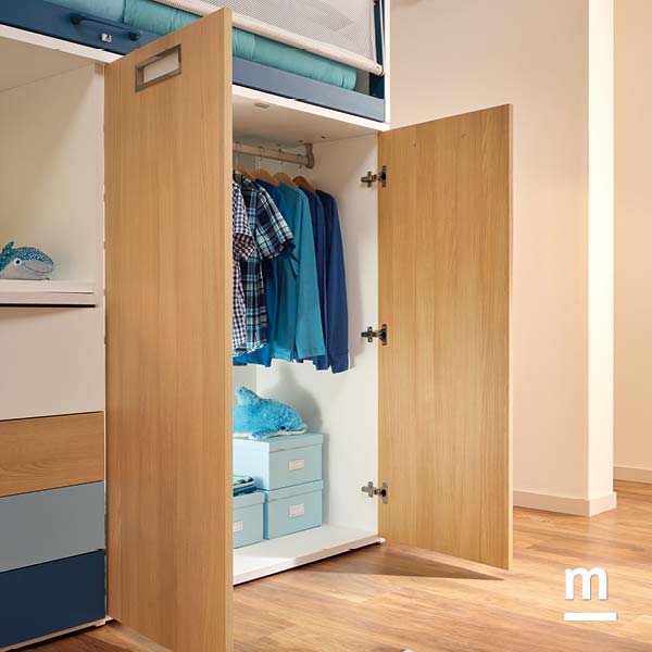 Letto a soppalco con armadio e scrivania Moretti Compact KC511