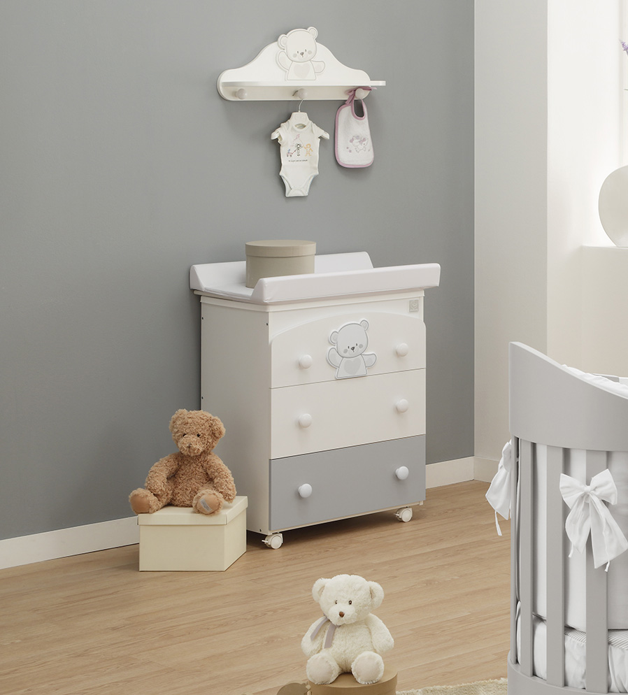 Bagnetto Mr.Bear per neonati Bianco e Grigio con decori orsetto